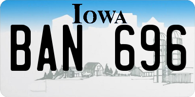 IA license plate BAN696