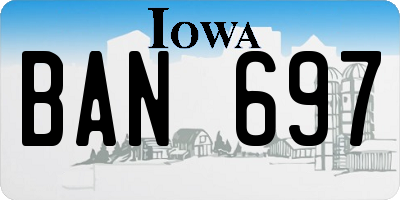 IA license plate BAN697