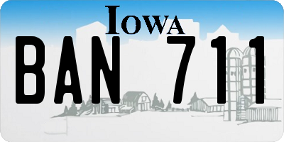 IA license plate BAN711