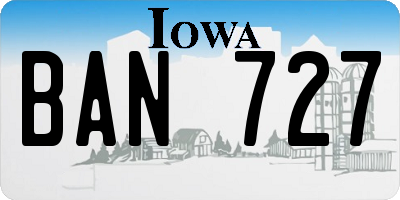 IA license plate BAN727