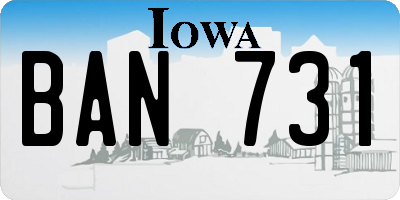 IA license plate BAN731
