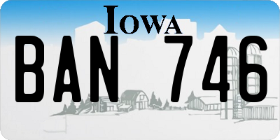 IA license plate BAN746