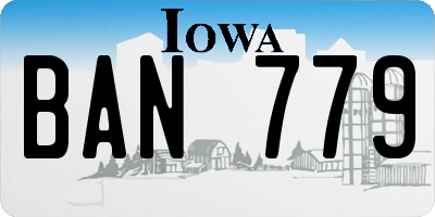 IA license plate BAN779