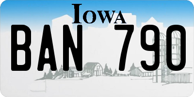 IA license plate BAN790