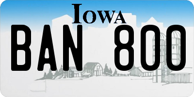 IA license plate BAN800