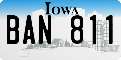 IA license plate BAN811