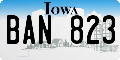 IA license plate BAN823