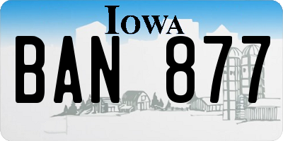 IA license plate BAN877