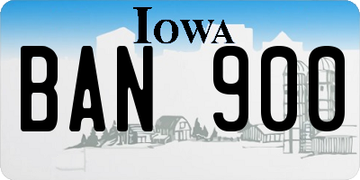 IA license plate BAN900