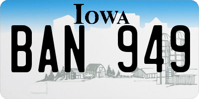 IA license plate BAN949