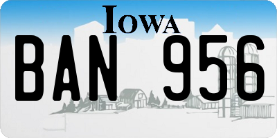 IA license plate BAN956