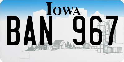 IA license plate BAN967
