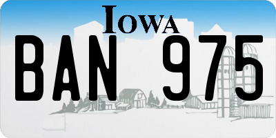 IA license plate BAN975