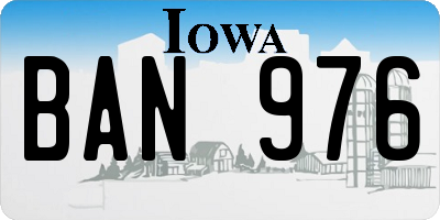 IA license plate BAN976