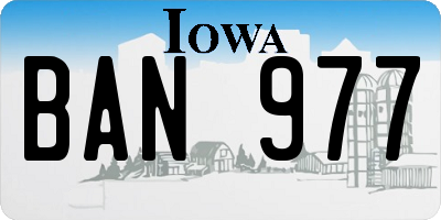 IA license plate BAN977