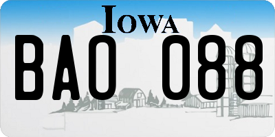 IA license plate BAO088