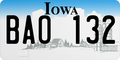 IA license plate BAO132