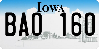 IA license plate BAO160