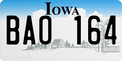 IA license plate BAO164