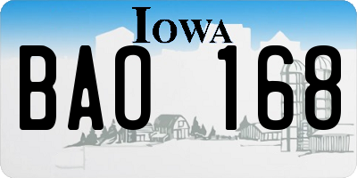 IA license plate BAO168