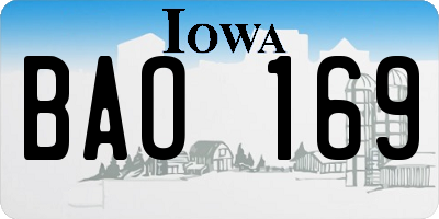 IA license plate BAO169