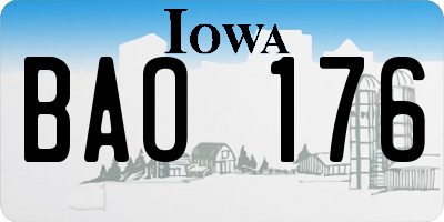 IA license plate BAO176