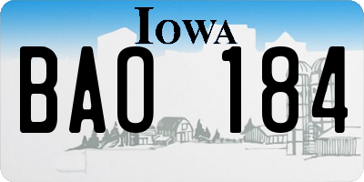 IA license plate BAO184