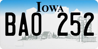 IA license plate BAO252