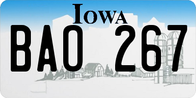 IA license plate BAO267