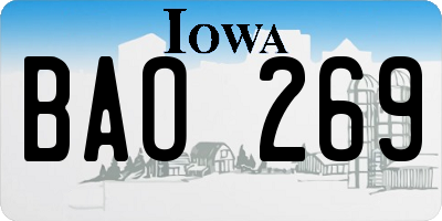 IA license plate BAO269