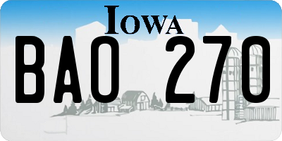 IA license plate BAO270