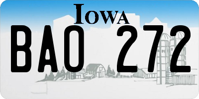 IA license plate BAO272
