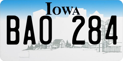 IA license plate BAO284