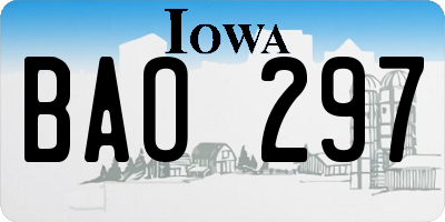 IA license plate BAO297
