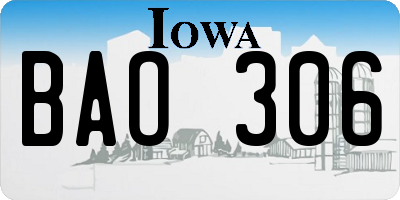 IA license plate BAO306