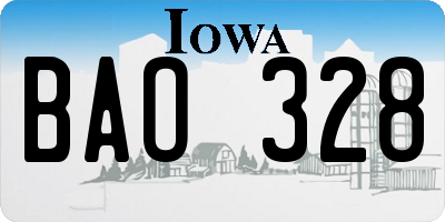 IA license plate BAO328