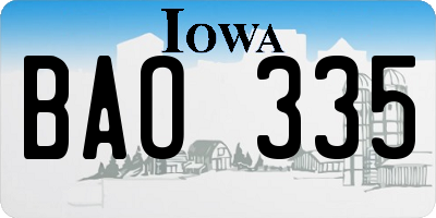 IA license plate BAO335