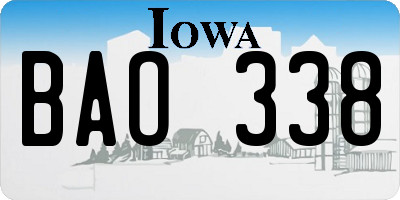 IA license plate BAO338
