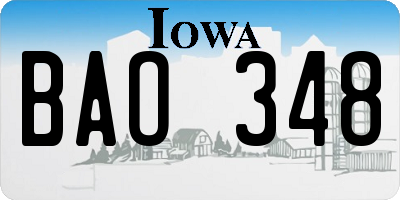 IA license plate BAO348