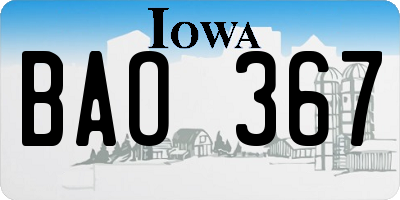 IA license plate BAO367