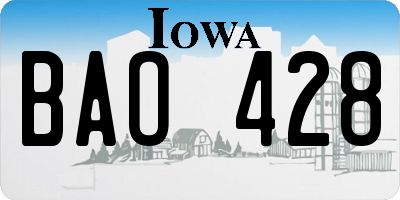 IA license plate BAO428