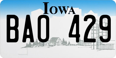 IA license plate BAO429
