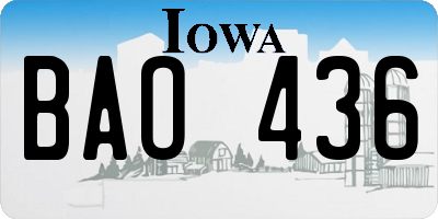 IA license plate BAO436