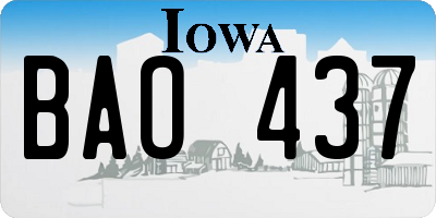 IA license plate BAO437