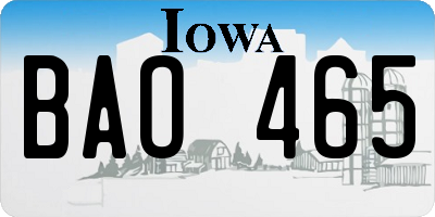 IA license plate BAO465