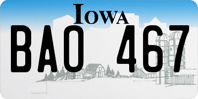 IA license plate BAO467