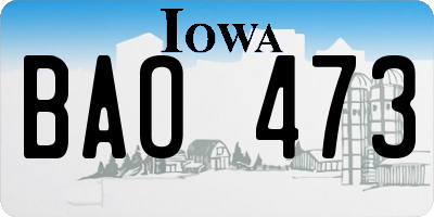 IA license plate BAO473
