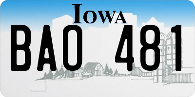 IA license plate BAO481