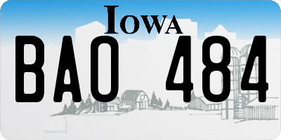 IA license plate BAO484