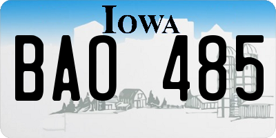 IA license plate BAO485